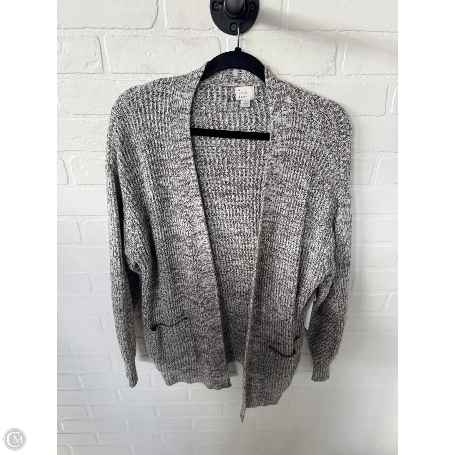 Sweater Cardigan By A New Day In Brown & White, Size: S