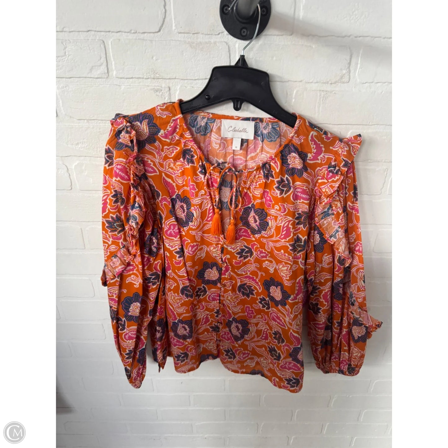 Top Long Sleeve By Cleobella In Orange, Size: M