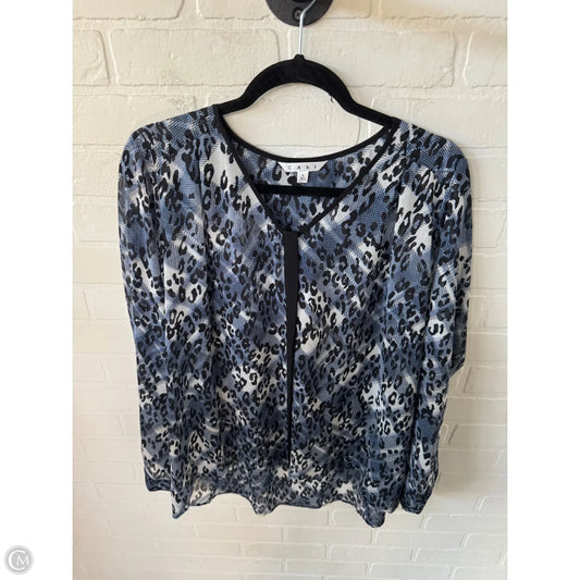 Top Long Sleeve By Cabi In Black & Blue, Size: L