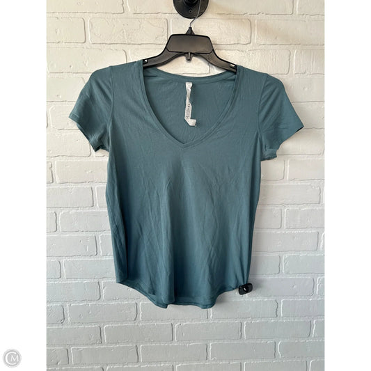 Athletic Top Short Sleeve By Lululemon In Blue, Size: 4