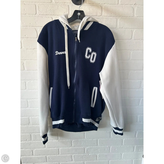 Sweatshirt Hoodie By Ocean Beach Sportswear In Blue & White, Size: Xl