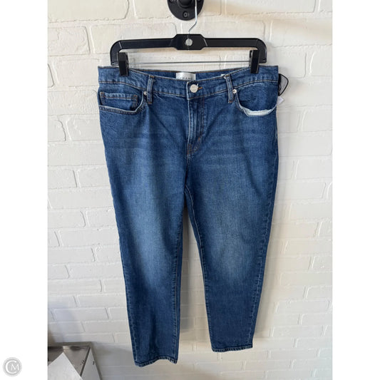 Jeans Straight By Frame In Blue Denim, Size: 10