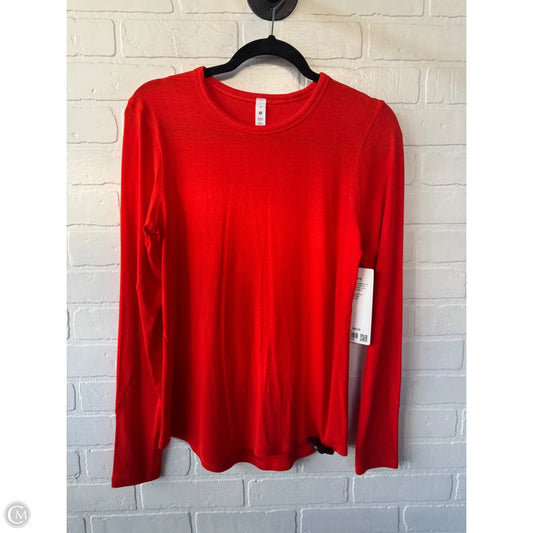 Athletic Top Long Sleeve Crewneck By Lululemon In Orange, Size: M