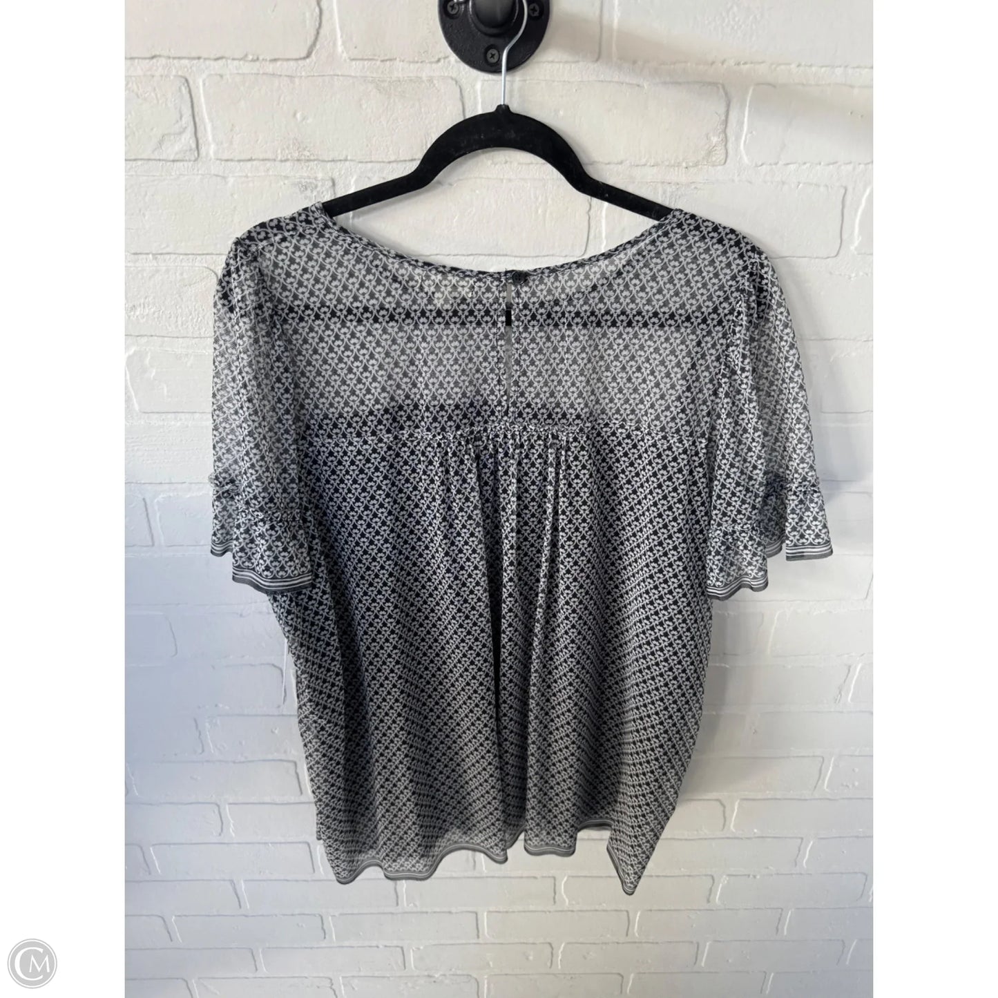 Top Short Sleeve By Max Studio In Black & White, Size: 2x