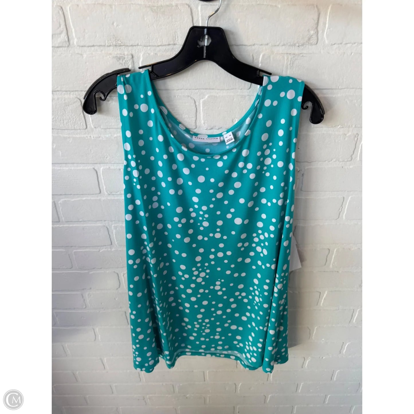 Top Sleeveless By Susan Graver In Blue & White, Size: Xl