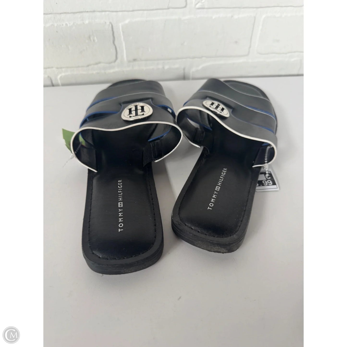Sandals Flats By Tommy Hilfiger In Black & Blue, Size: 8
