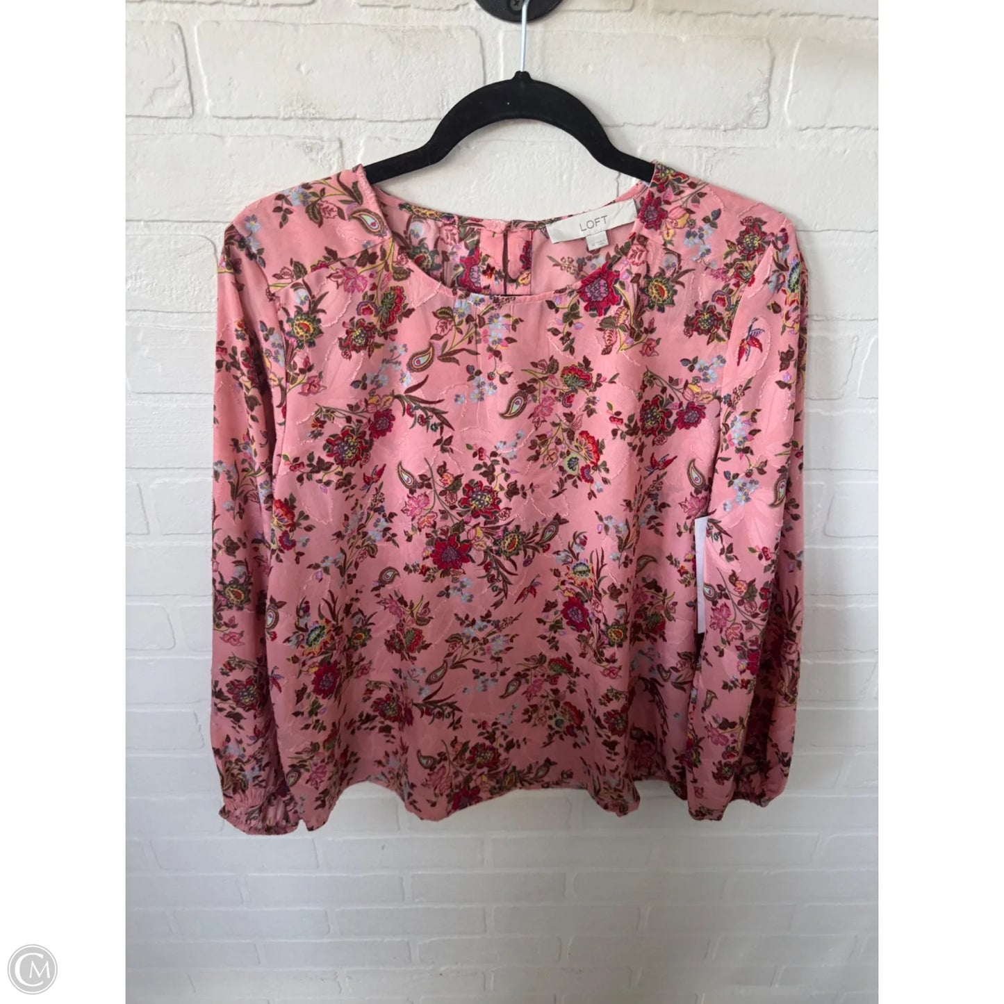 Top Long Sleeve By Loft In Peach, Size: M
