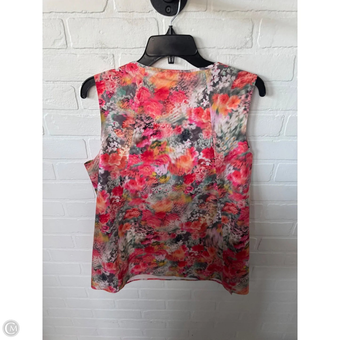 Top Sleeveless By Athleta In Orange & Pink, Size: L