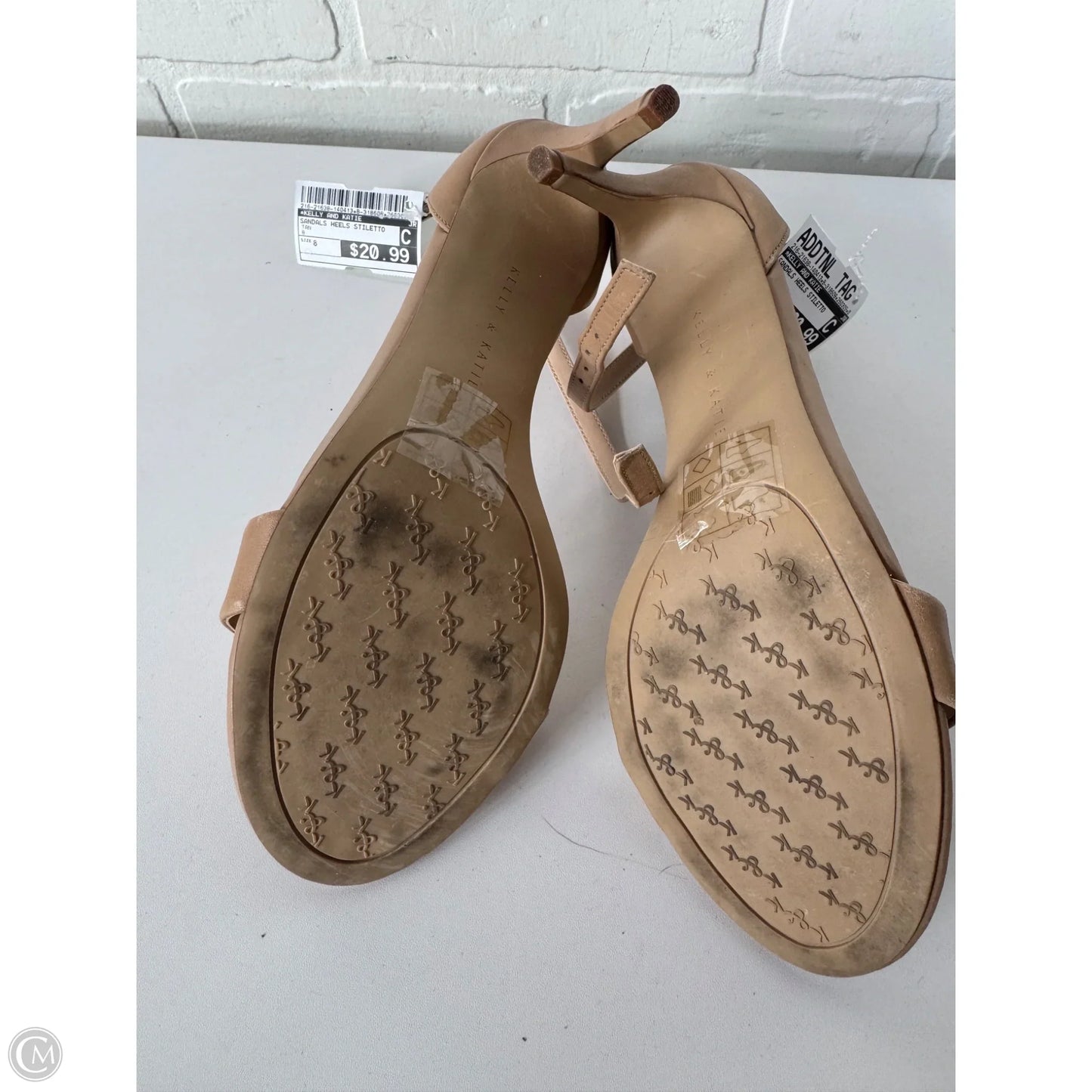 Sandals Heels Stiletto By Kelly And Katie In Tan, Size: 8