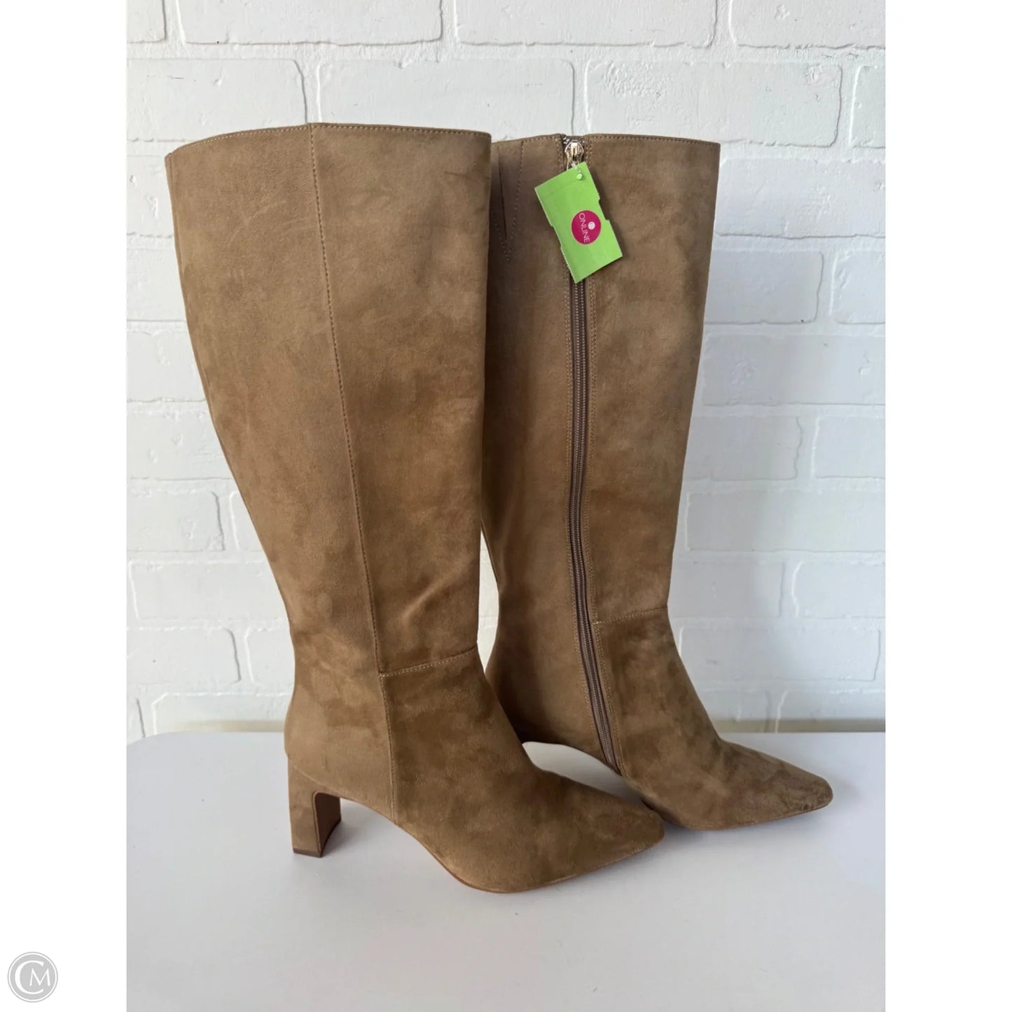 Boots Knee Heels By Cmc In Tan, Size: 9