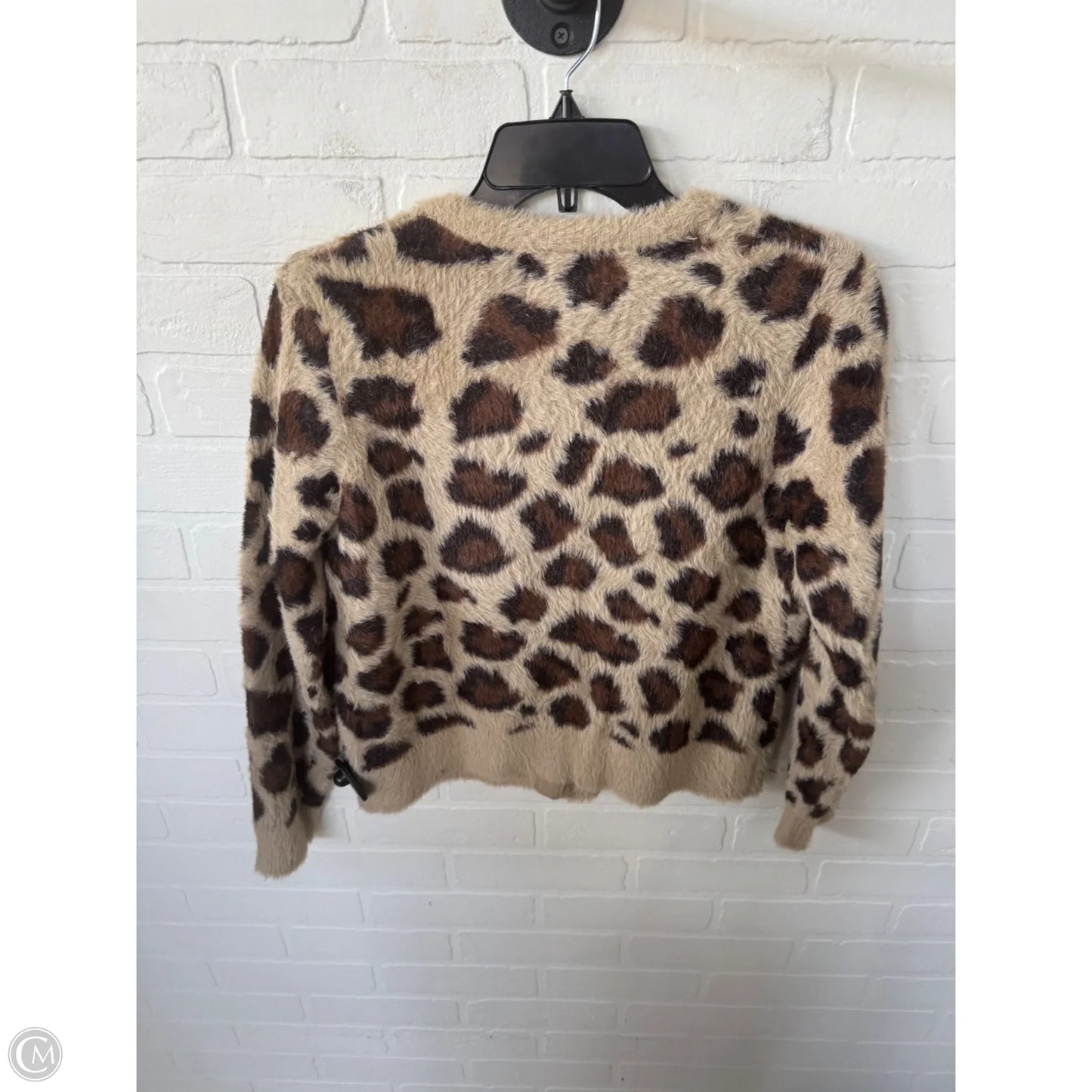 Sweater Cardigan By Industry In Brown & Tan, Size: M