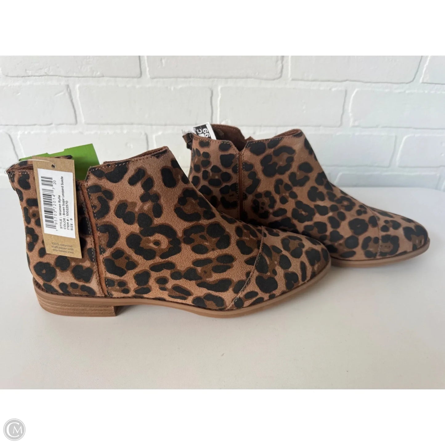 Boots Ankle Flats By Toms In Black & Brown, Size: 9