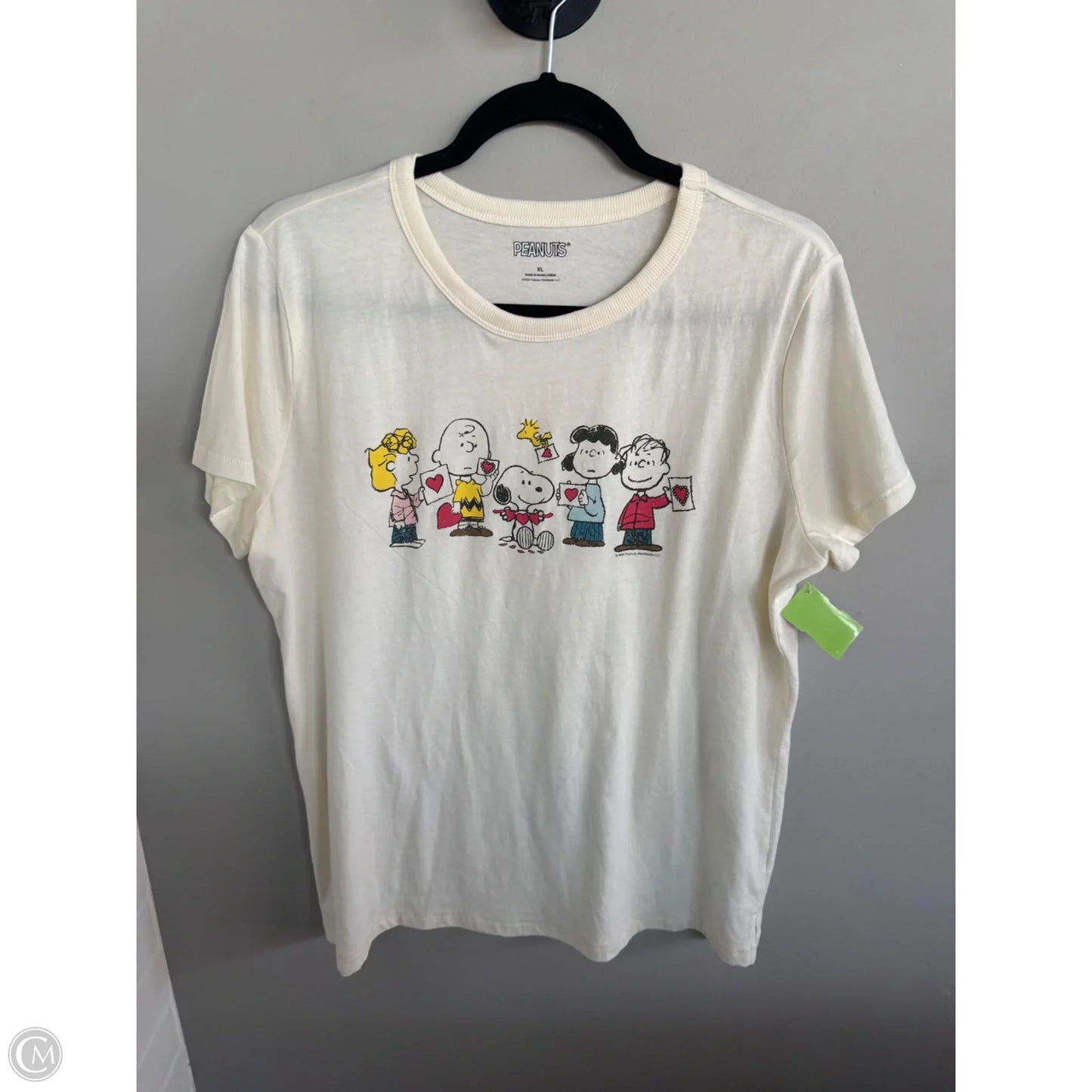 Top Short Sleeve Basic By Clothes Mentor In Cream, Size: Xl