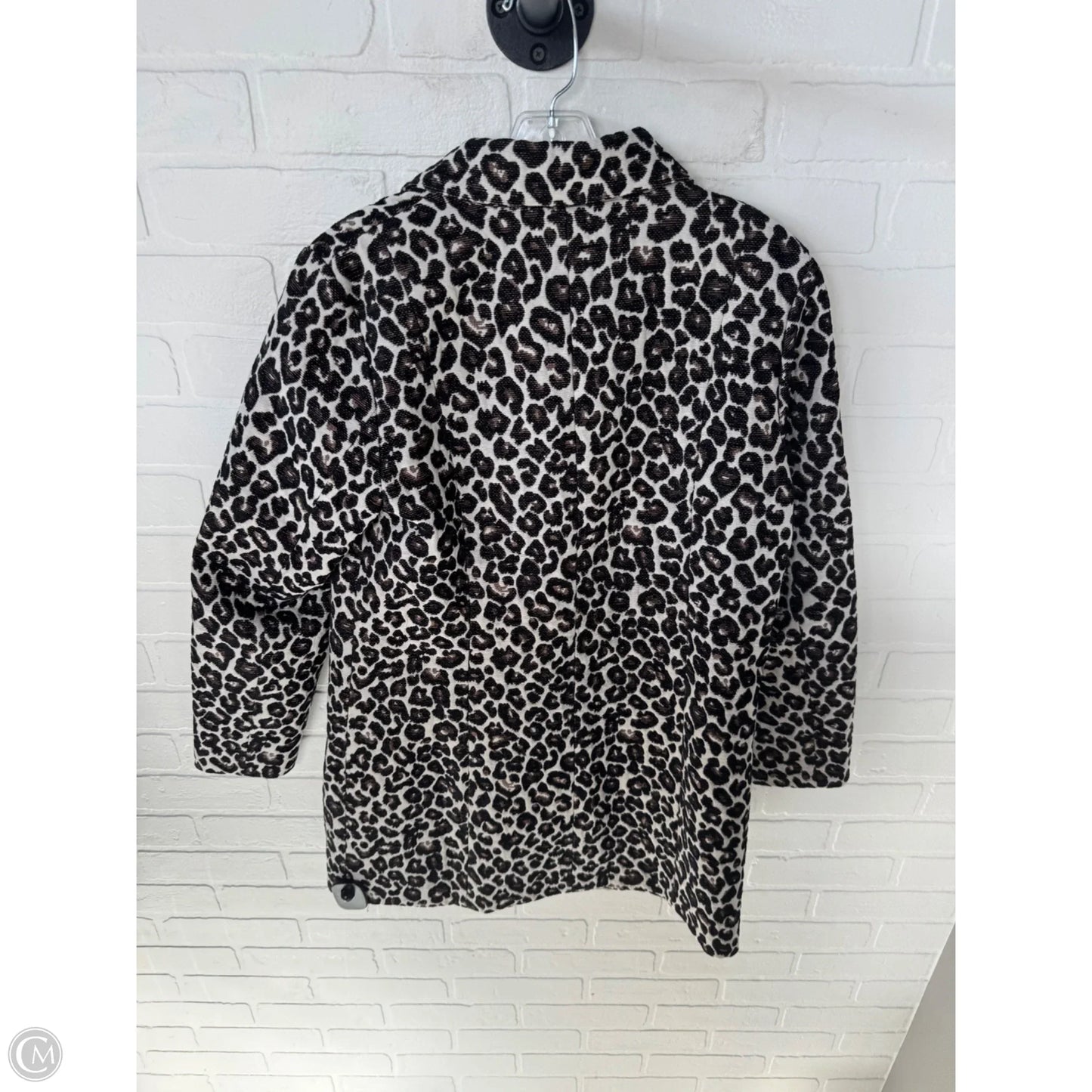 Coat Peacoat By Guess In Black & Cream, Size: M