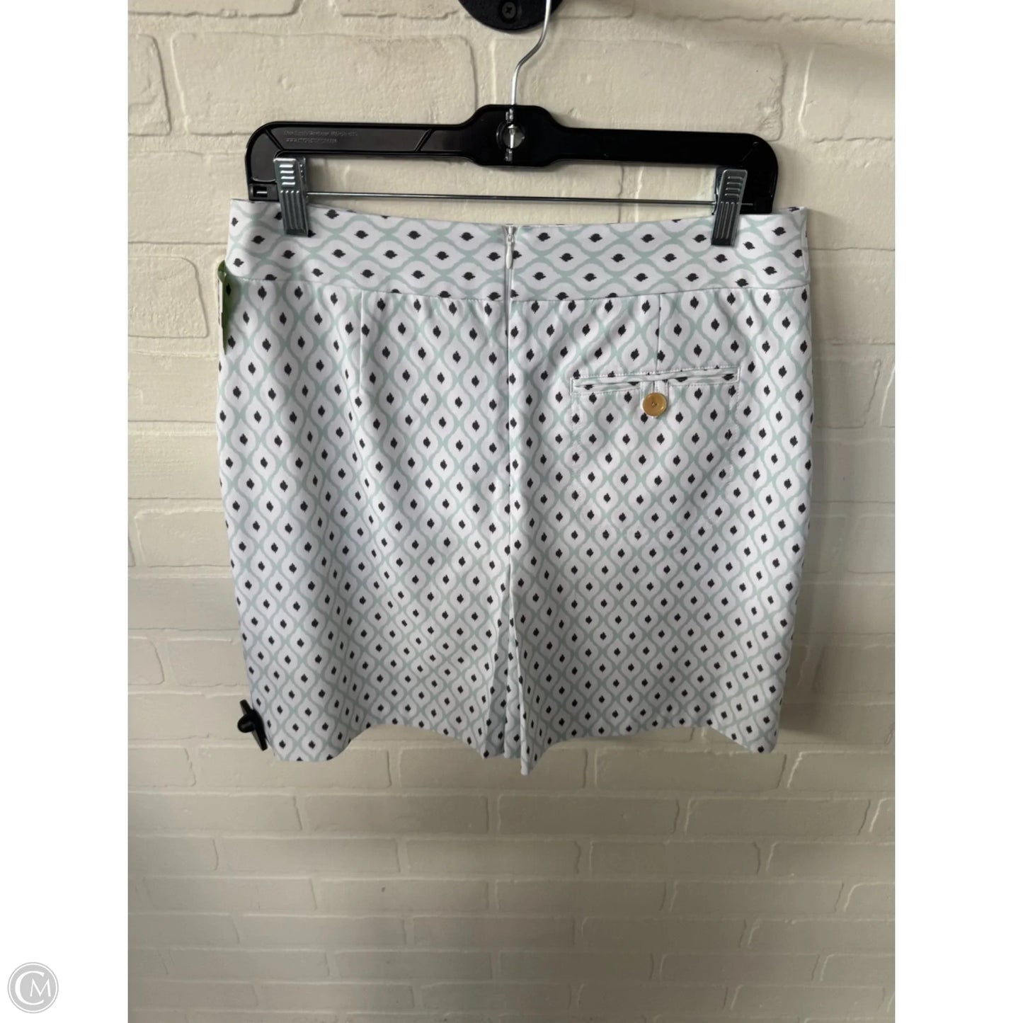 Athletic Skort By Peter Millar In Green & White, Size: 8
