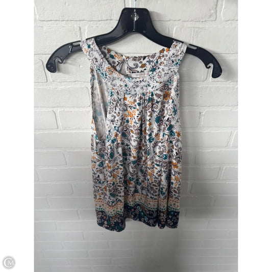 Top Sleeveless By Skies Are Blue In Blue & Yellow, Size: S