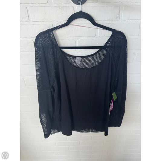 Athletic Top Long Sleeve Crewneck By Soybu In Black, Size: 1x