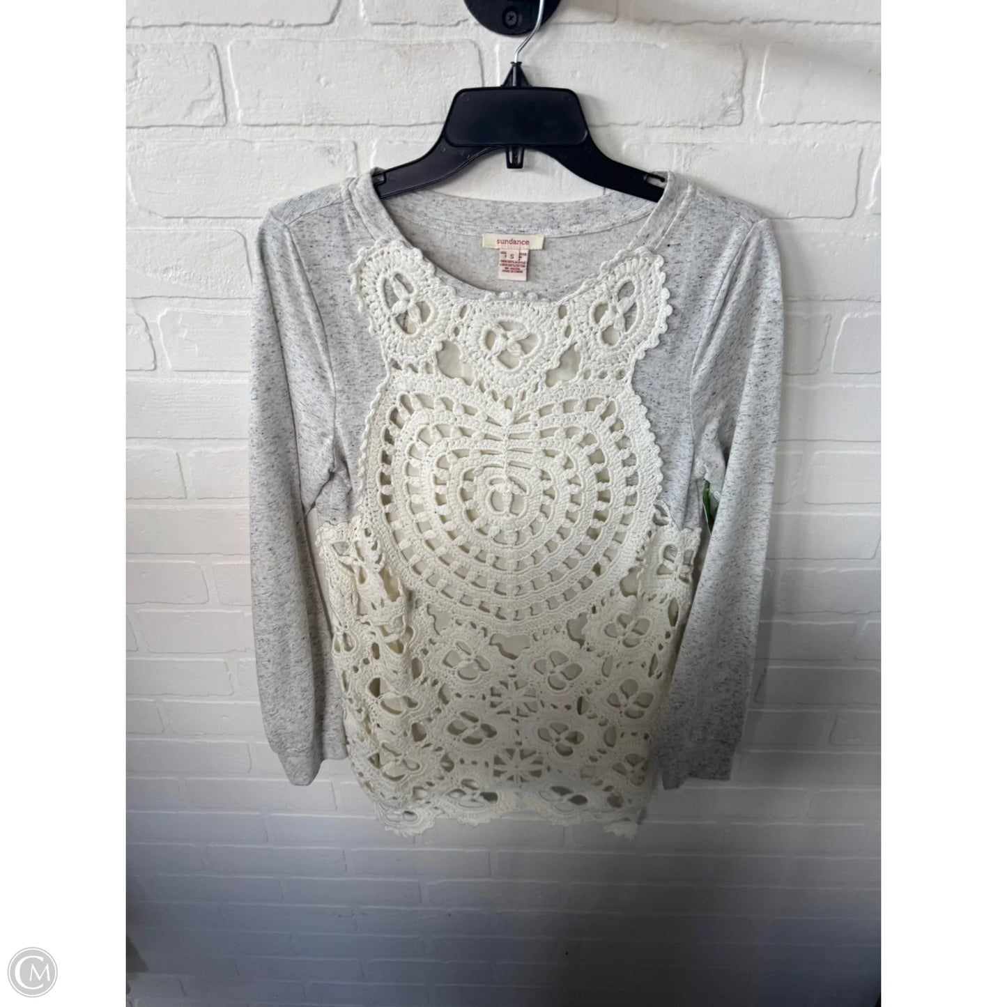 Top Long Sleeve By Sundance In Cream & Grey, Size: S