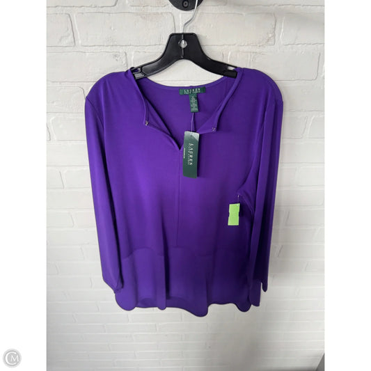 Top Long Sleeve By Lauren By Ralph Lauren In Purple, Size: Xl