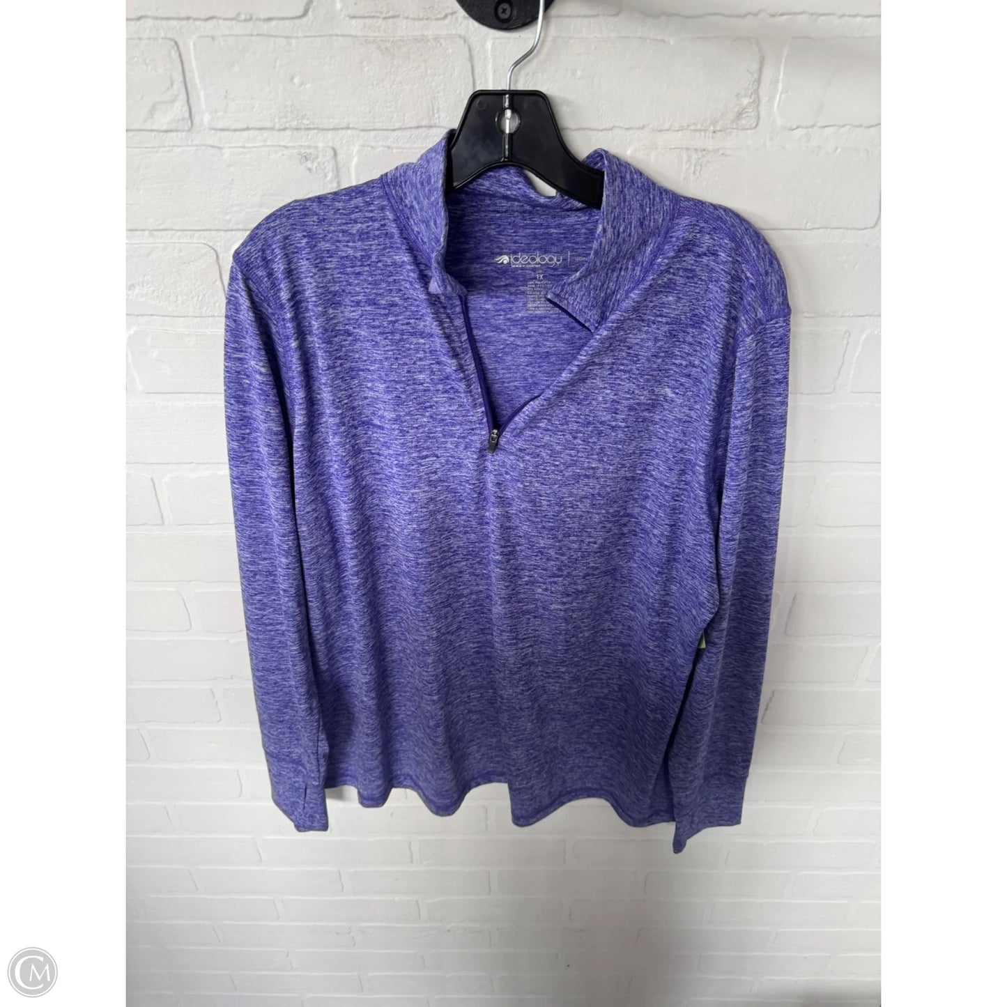 Athletic Top Long Sleeve Collar By Ideology In Purple, Size: 1x