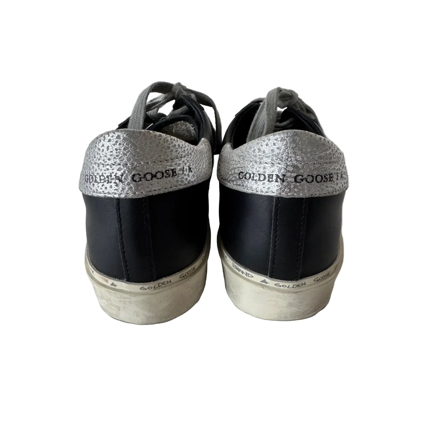 Shoes Luxury Designer By Golden Goose In Black & Silver, Size: 6.5