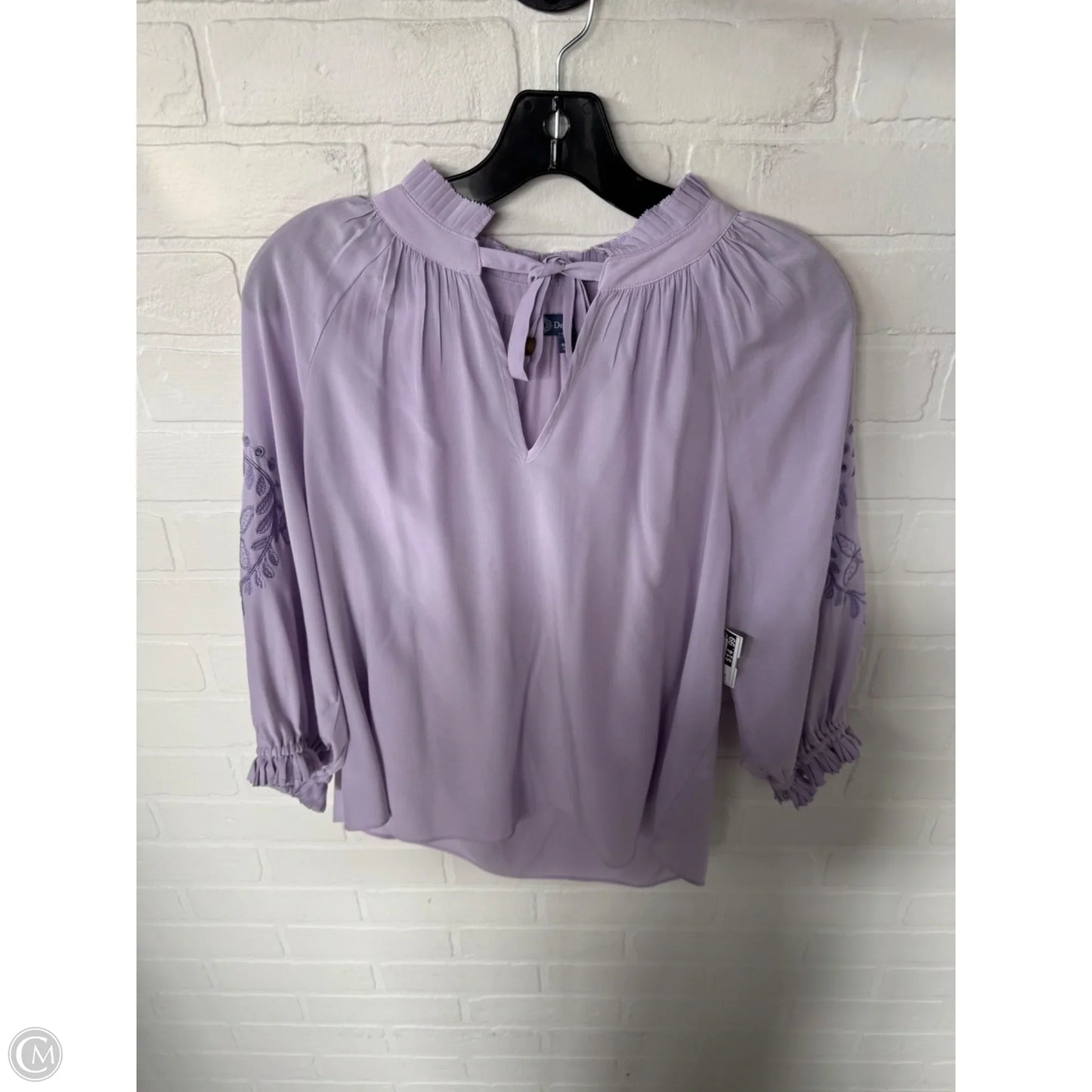 Top 3/4 Sleeve By Democracy In Purple, Size: S