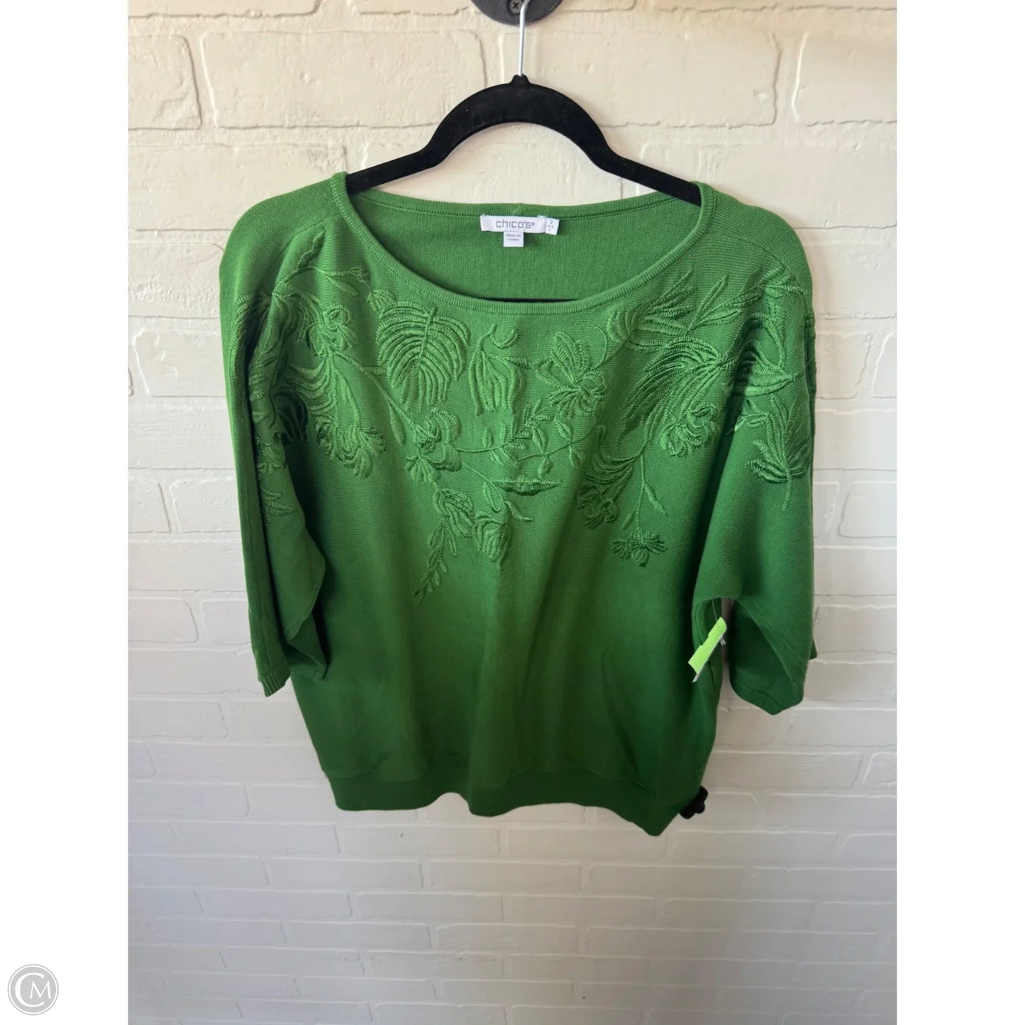 Sweater By Chicos In Green, Size: L