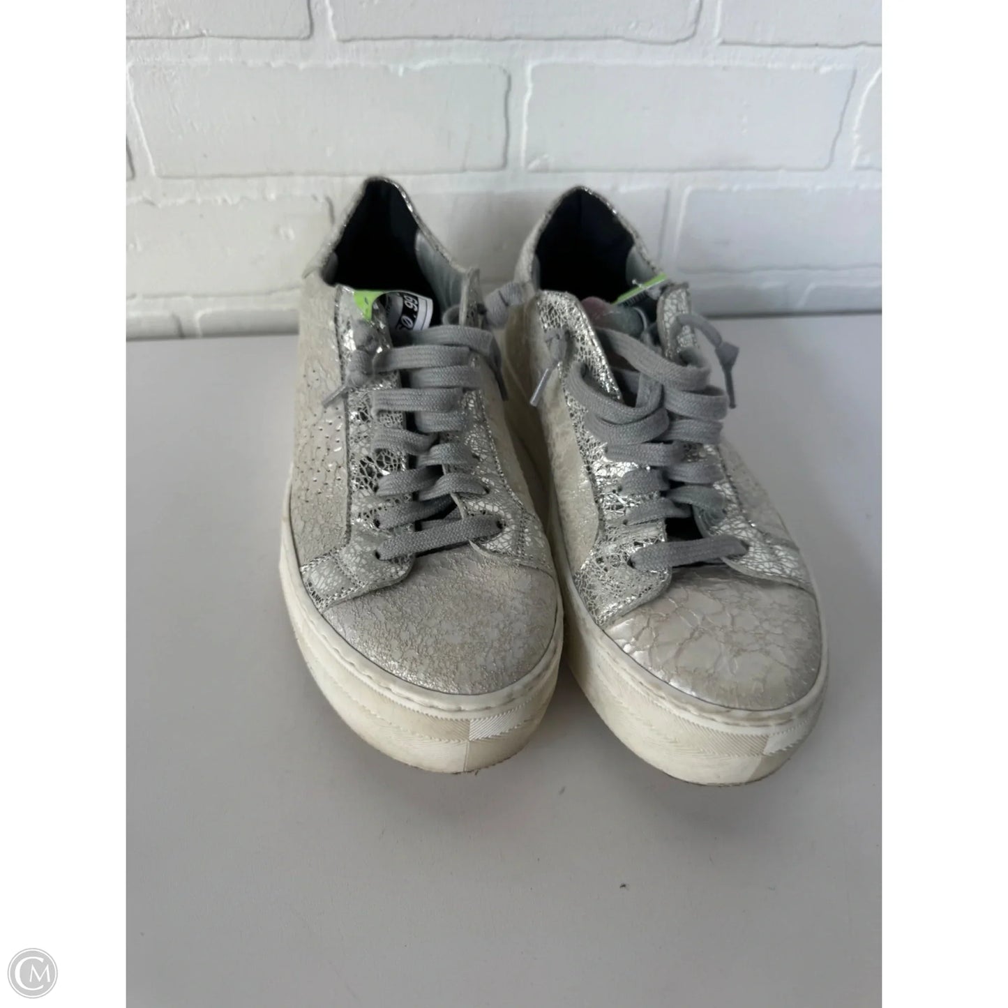 Shoes Sneakers Platform By P448 In Silver & White, Size: 10.5