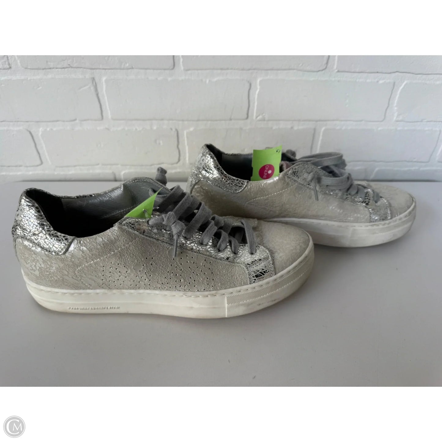 Shoes Sneakers Platform By P448 In Silver & White, Size: 10.5