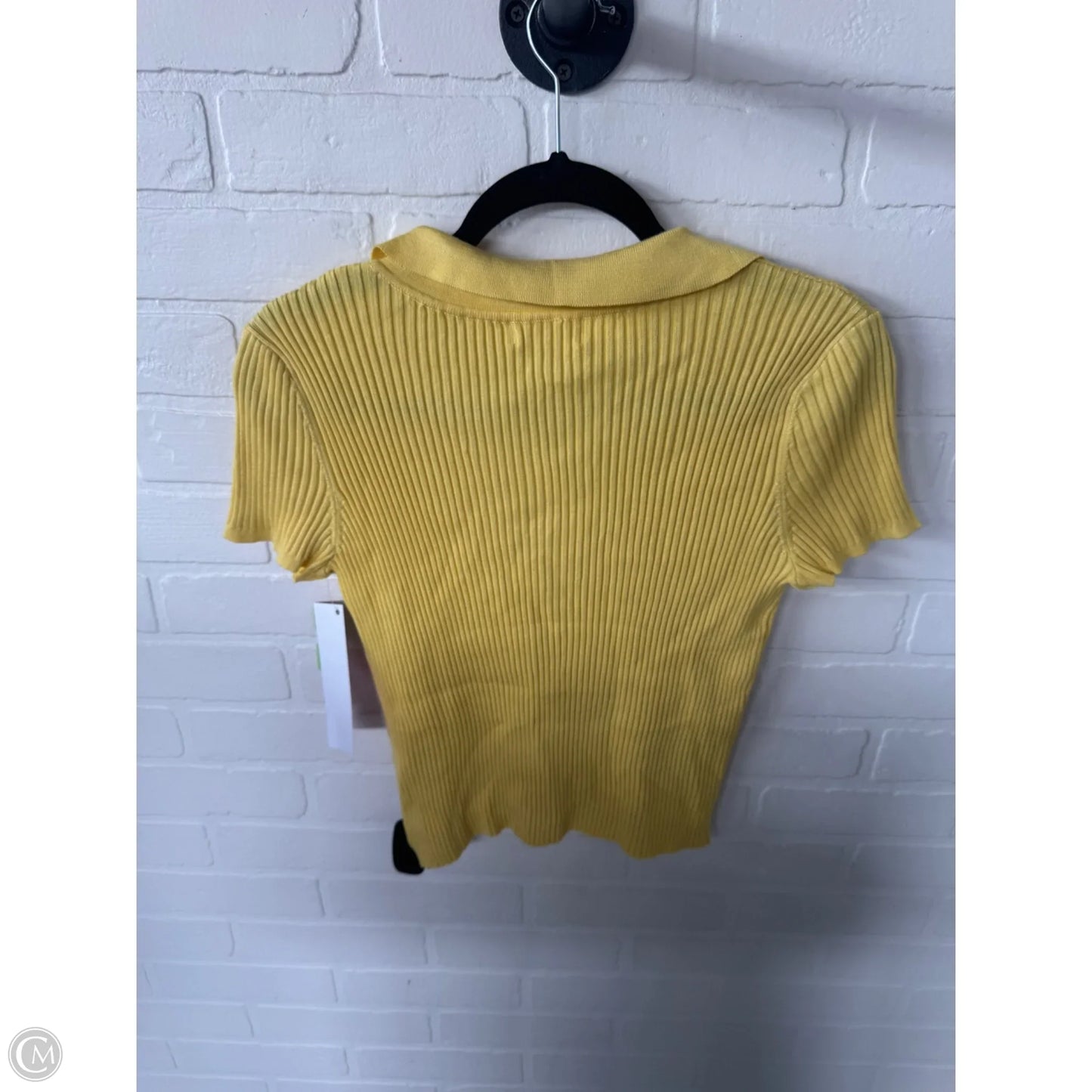 Sweater Short Sleeve By Calvin Klein In Yellow, Size: M