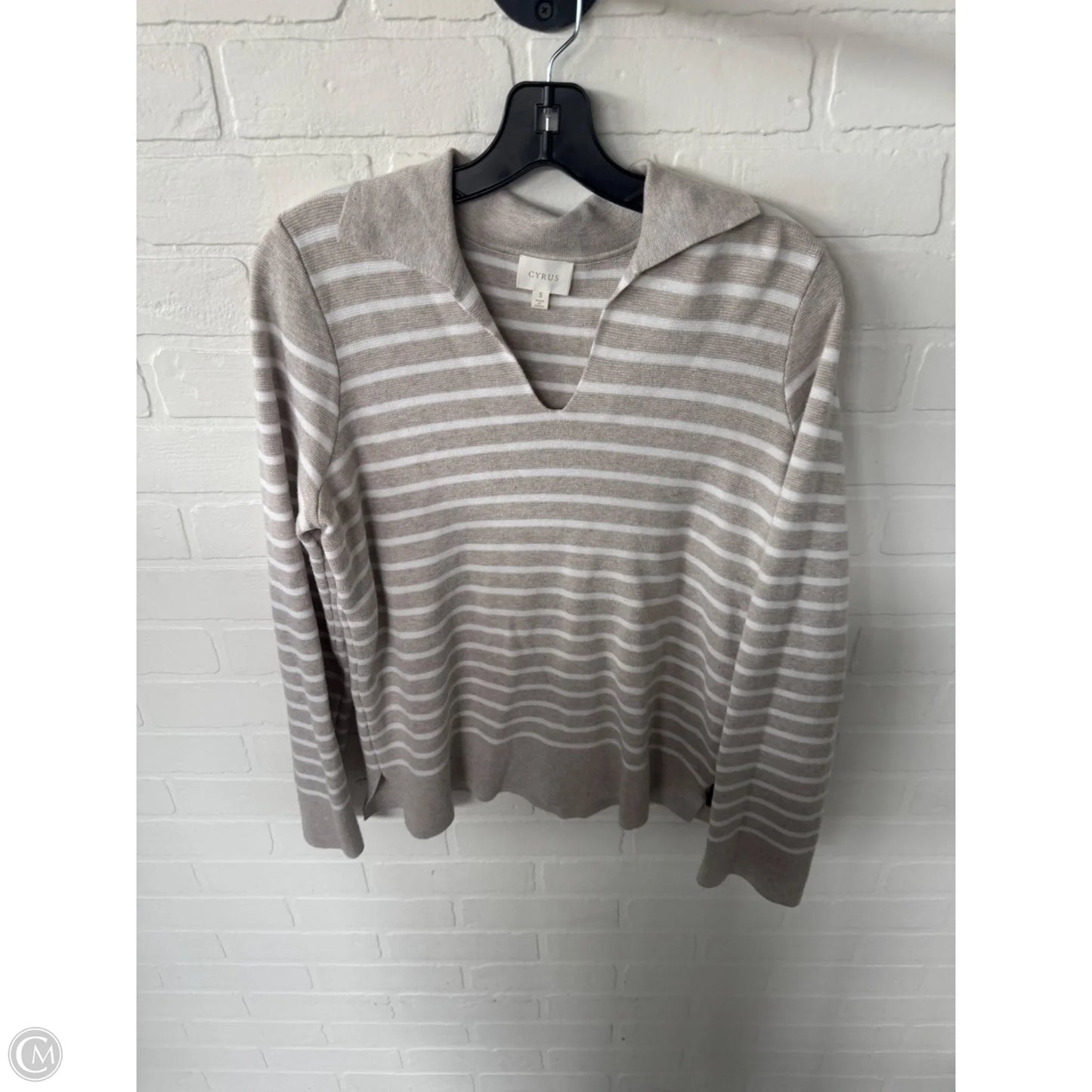 Sweater By Cyrus In Tan & White, Size: S