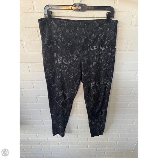 Athletic Leggings By Tuff Athletics In Black & Grey, Size: 16