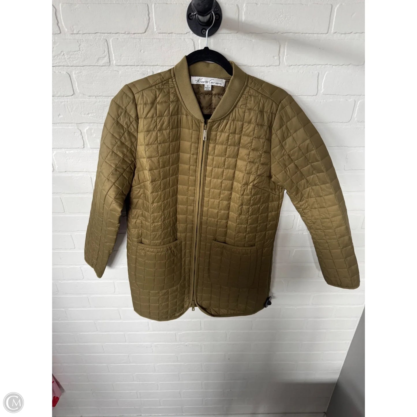Jacket Puffer & Quilted By Kenneth Cole In Green, Size: M