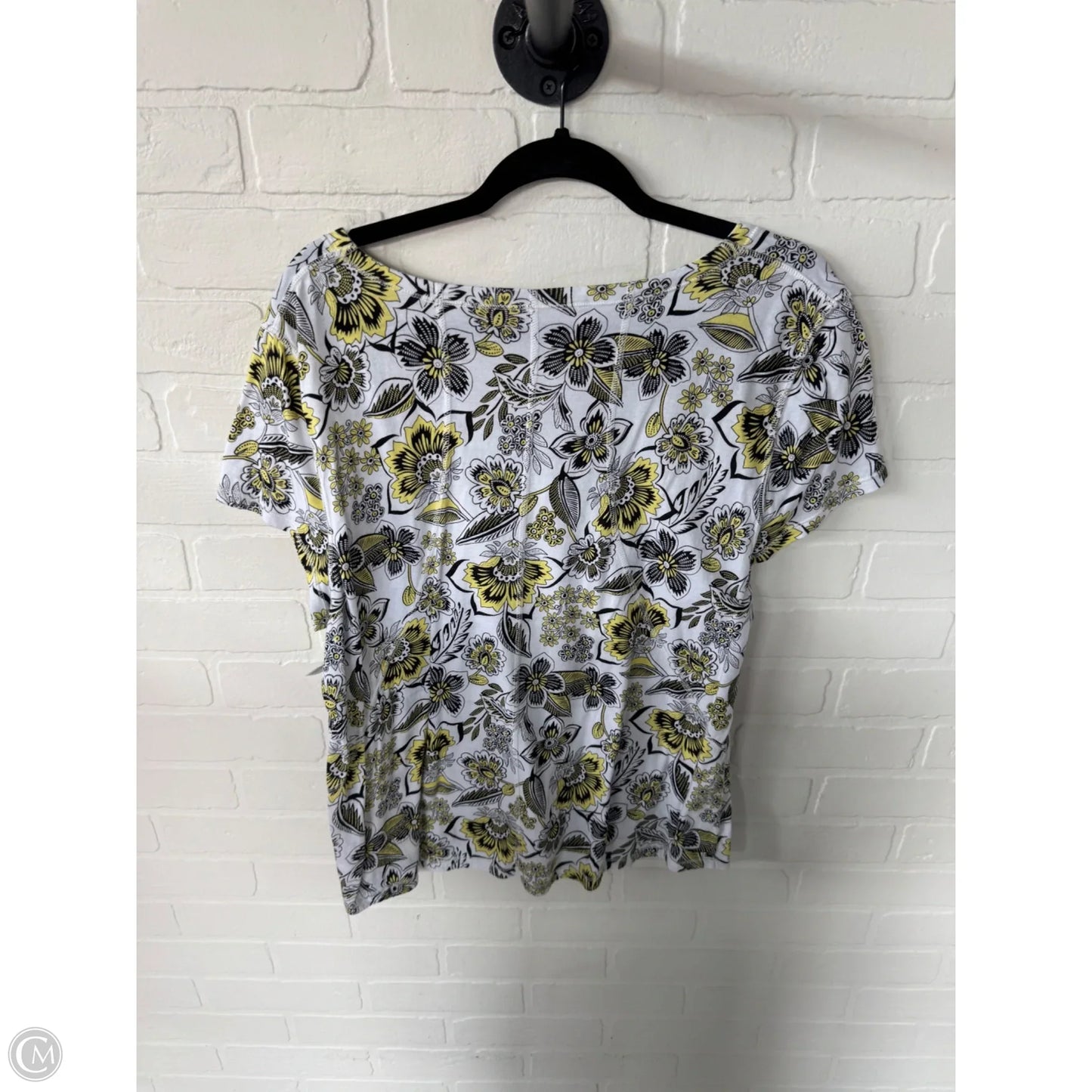 Top Short Sleeve Basic By Talbots In Black & White, Size: Xl