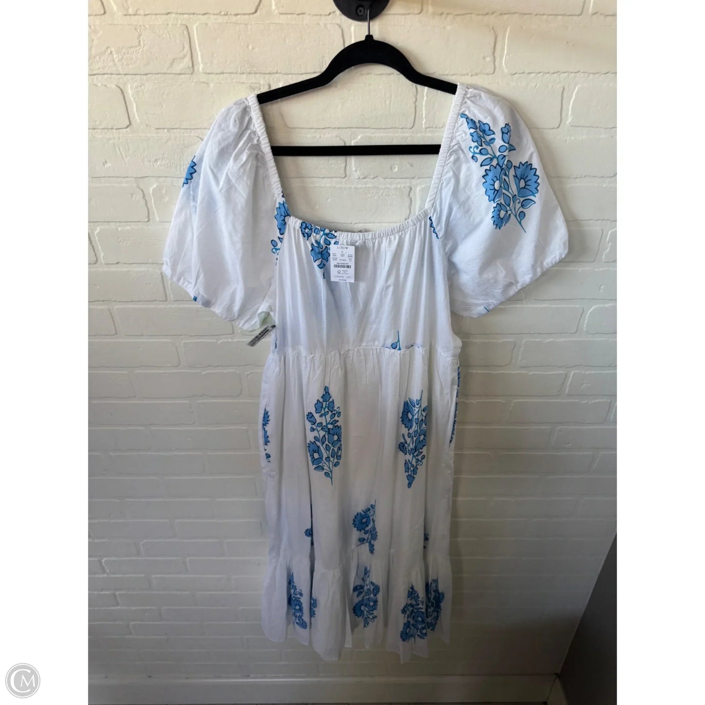 Dress Casual Midi By J. Crew In Blue & White, Size: L