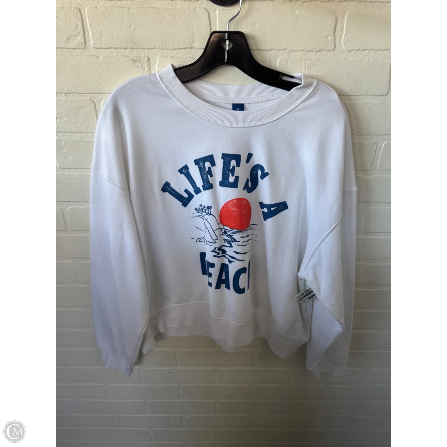 Sweatshirt Crewneck By Old Navy In White, Size: Xl