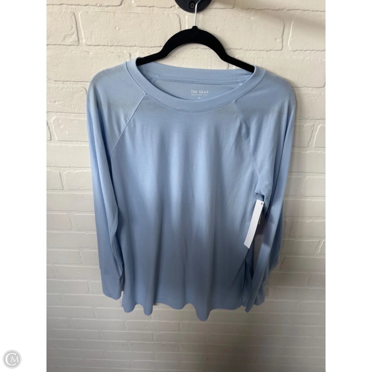 Athletic Top Long Sleeve Crewneck By Tek Gear In Blue, Size: M