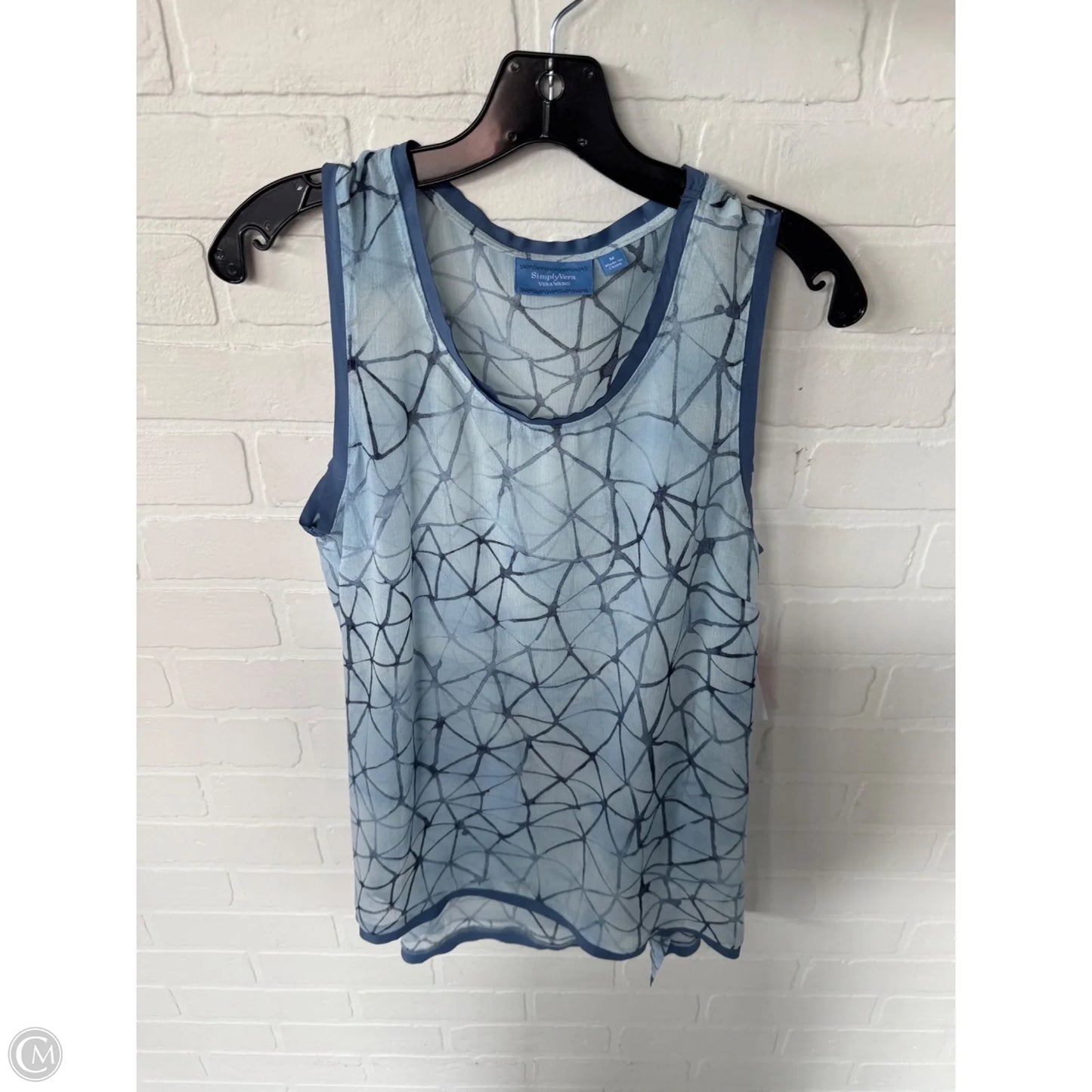 Top Sleeveless By Simply Vera In Blue, Size: M