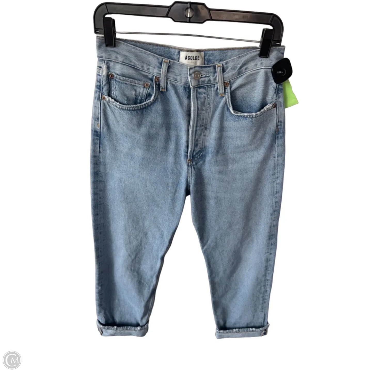 Jeans Straight By Agolde In Blue Denim, Size: 0