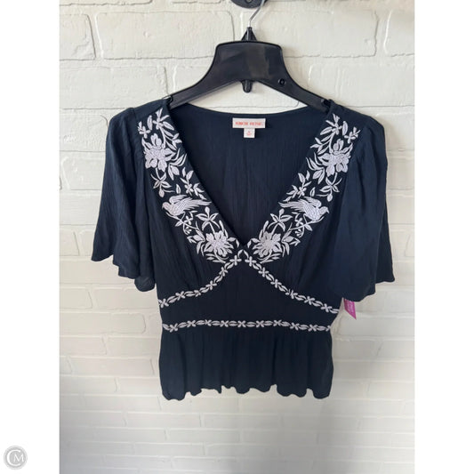Top Short Sleeve By Knox Rose In Blue & White, Size: M