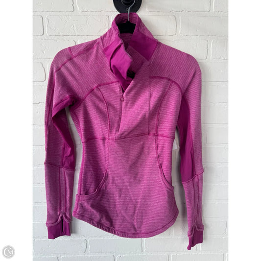 Athletic Top Long Sleeve Collar By Lululemon In Pink, Size: Xs