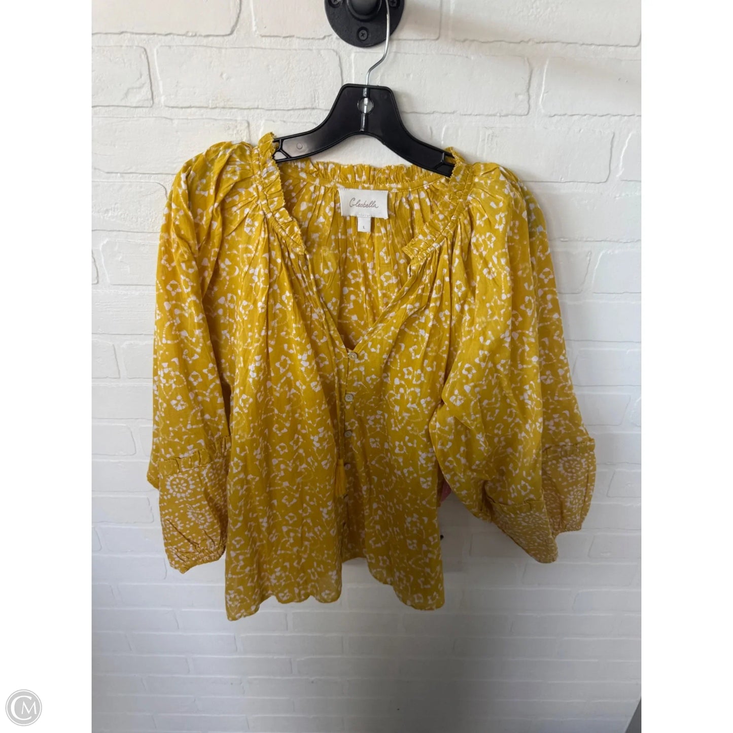 Top Long Sleeve By Cleobella In Yellow, Size: L