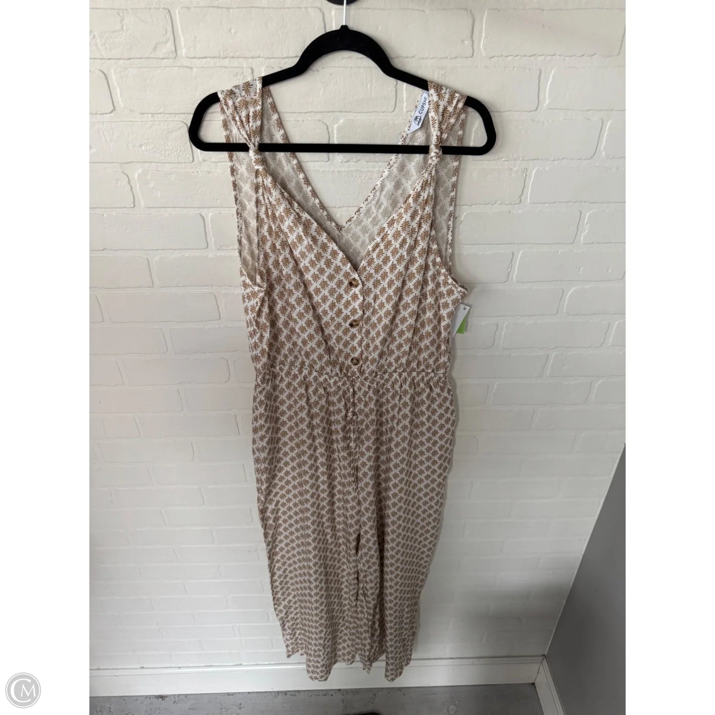 Jumpsuit By Cupshe In Tan & White, Size: Xl