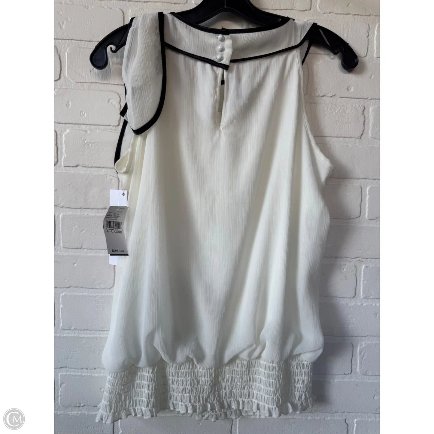 Top Sleeveless By Iz Byer In Black & White, Size: Xl