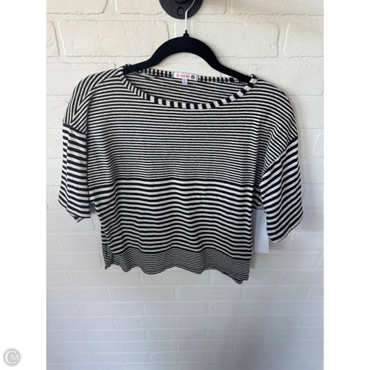 Top Short Sleeve Basic By Sundry In Black & Cream, Size: Xs