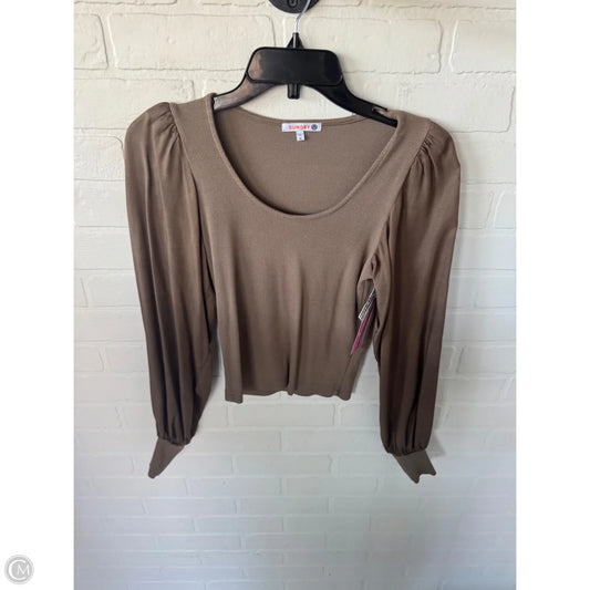 Top Long Sleeve By Sundry In Taupe, Size: Xs