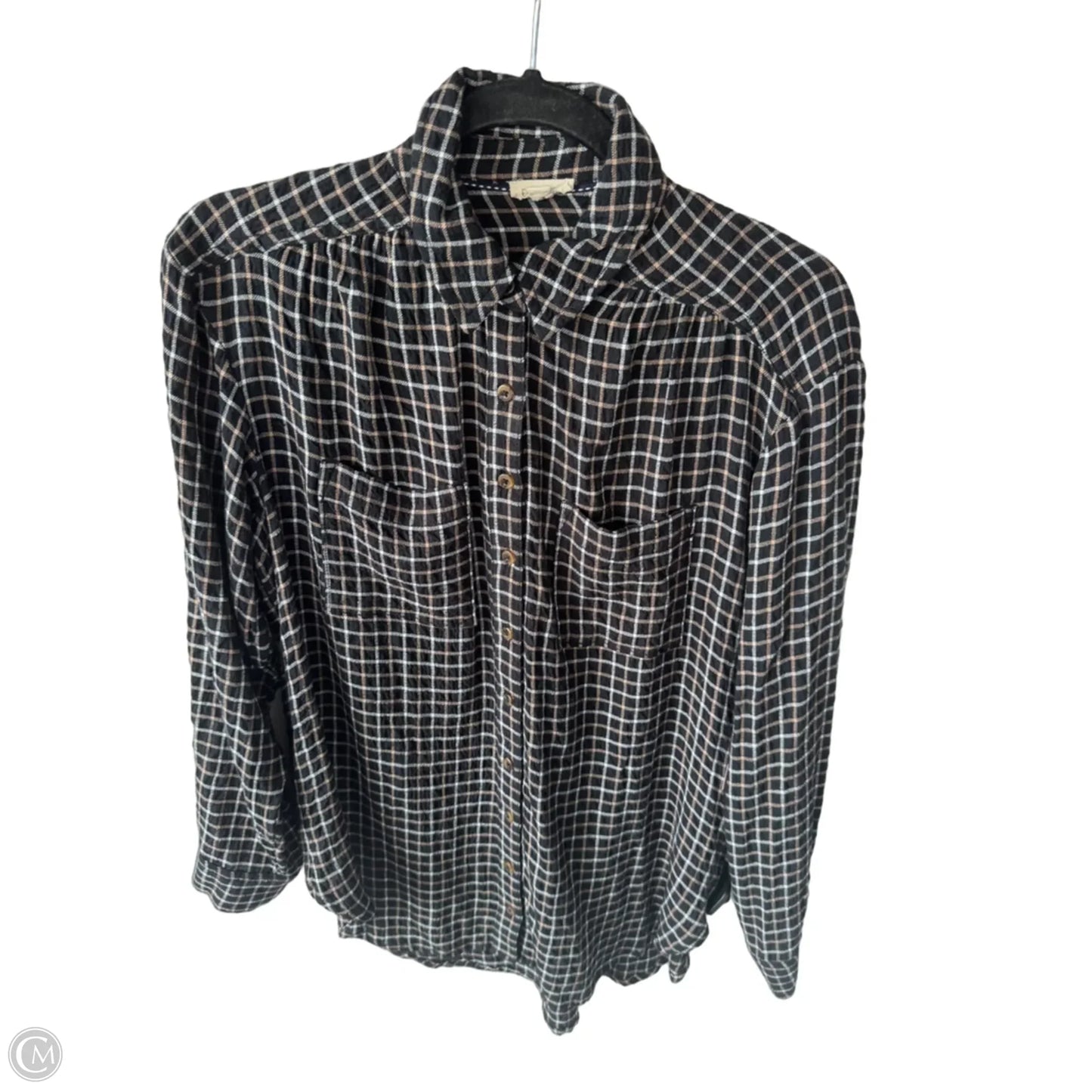 Top Long Sleeve By Pilcro In Black & Tan, Size: Xs