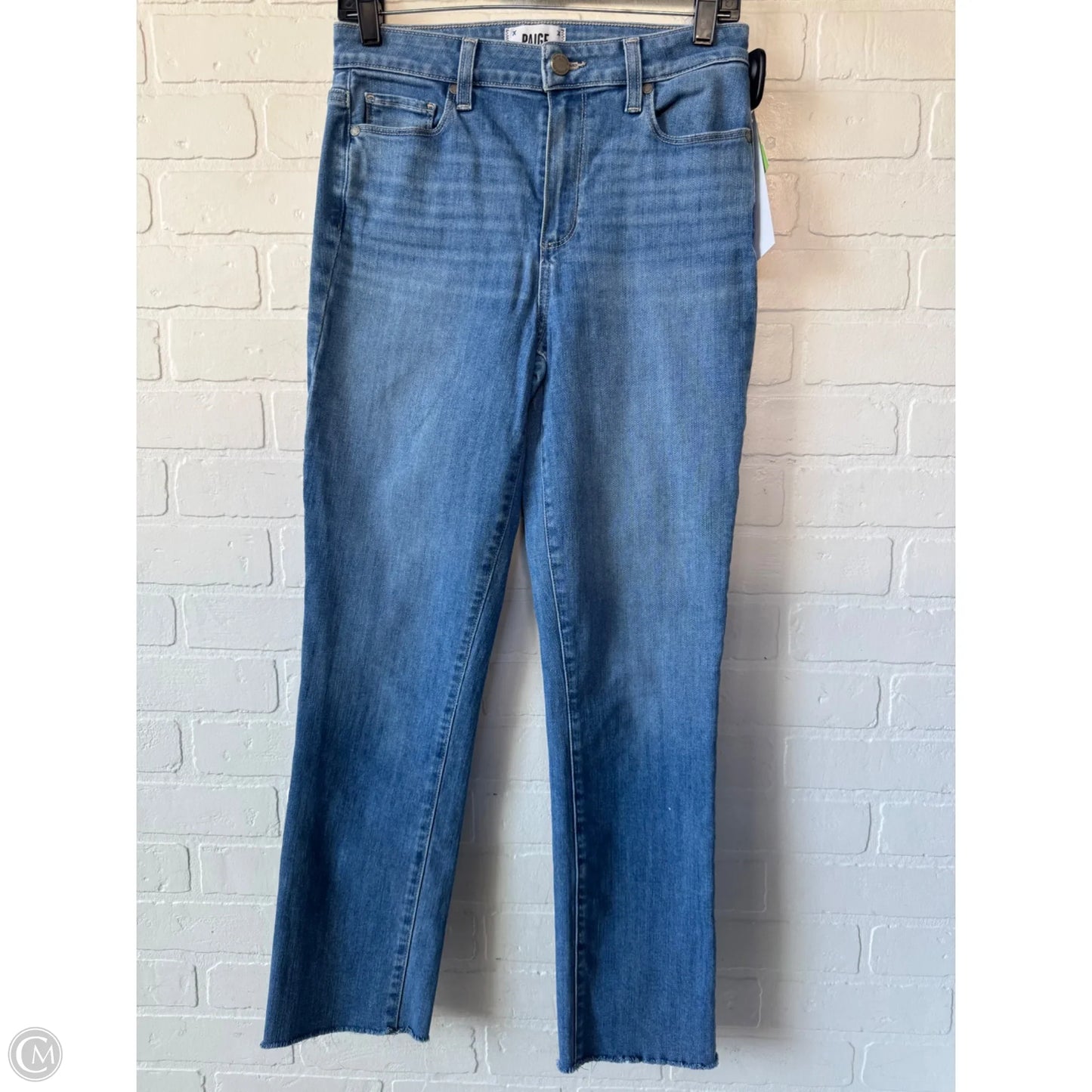 Jeans Straight By Paige In Blue Denim, Size: 4