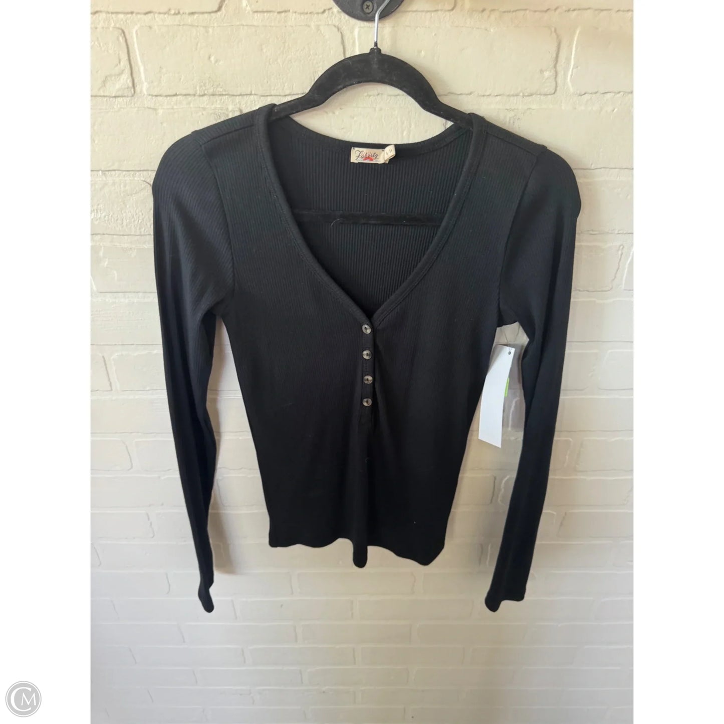 Top Long Sleeve By Faherty In Black, Size: S