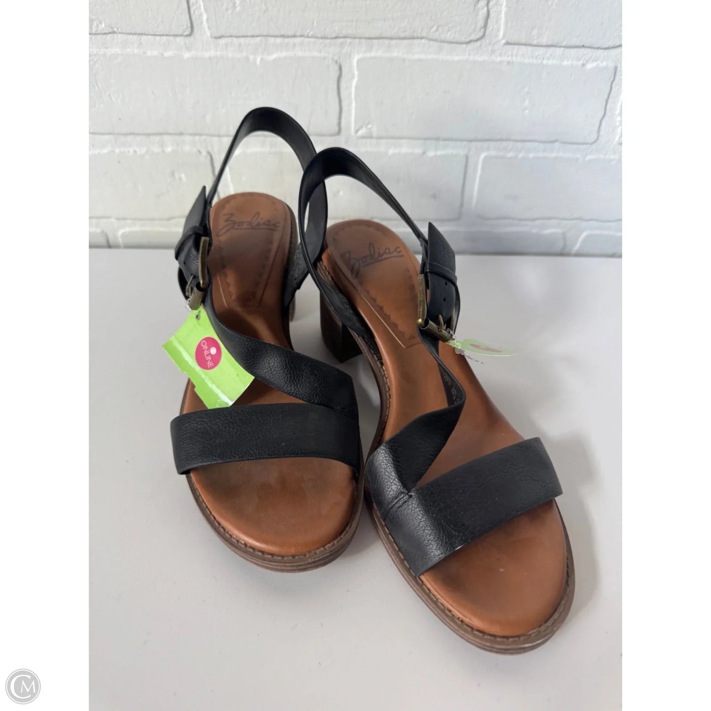 Sandals Heels Block By Zodiac In Black, Size: 8